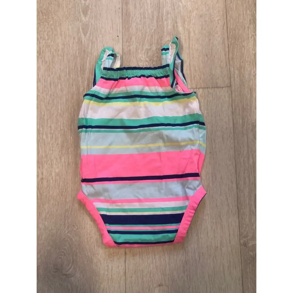 Carter’s Mint & Pink Striped Summer Onesie, Size 6M